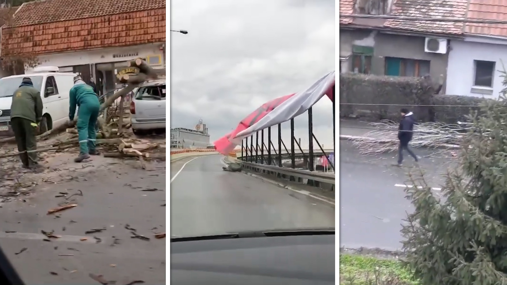 Upao Bendere Iz Zemlje Obarao Drve E Po Ulici Olujni Vetar Napravio