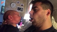Tata smislio trik da smiri uplakanu bebu, samo krene da "huči"
