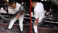 Bio je ispod voza i popravljao ga, a onda je mašina krenula