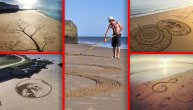 Dođe na plažu, a onda krene da šara štapom po pesku. Ono što napravi zapanji ceo svet
