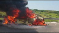 Zapalio se auto na auto-putu u smeru ka Nišu