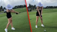 Preseksi golferka izvela sjajan udarac, ali niko nije gledao ka loptici
