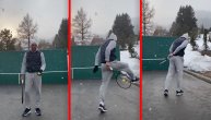 Federeru nedostaje tenis: Švajcarac trenirao po snegu u svom dvorištu