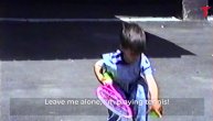 Four-year-old Novak Djokovic receives his very first tennis racket for birthday