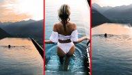 Oj đevojko Milijana, okupaj se u planinama: Seksi devojka u bazenu na spektakularnom mestu