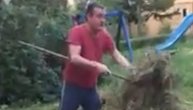 Glumac Marko Živić skuplja seno i psuje