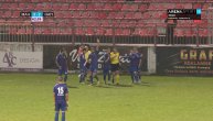 Haotične scene u Šapcu:Mačvi prvo priznat gol rukom, pa poništen, igrači oba tima jurišali na sudiju