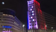 Simboli Beograda u bojama Francuske kao znak solidarnost