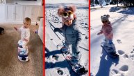 Sitna ali dinamitna: Ova devojčica ima samo godinu i po dana a snowboard-u vozi kao odrasla