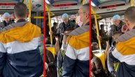 Najbahatiji putnik u autobusu: Isekao masku, drugu nosi na glavi decu ubeđuje da skinu