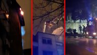 Požar u Nišu: Vatrogasci spašavaju petočlanu porodicu sa poslednjeg sprata