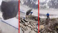 Ogromno parče stene stropoštalo se sa vrha planine i poletelo pravo na planinare