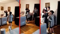 Luka i Nikola su posle godinu dana došli iz Nemačke u Beograd i priredili baki iznenađenje
