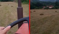 Lepa glumica koja se vratila u rodno selo po vrućini za traktorskim volanom obavlja poslove u polju