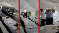 Oluja pokvarila slavlje u Brajkovcu: Vetar nosio sve pre sobom, gosti držali šator da ne odleti