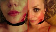 Da li je to krv ili šminka?! Britni Spirs opet šokira, lice umazano u crveno i valja se po podu