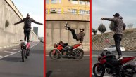 Vozači u čudu: Motociklista radi bizarne trikove nasred puta
