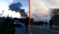 Izgoreli automobili ispred fabrike u Leštanima: Snimci sa mesta eksplozije u fabrici raketa