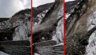 Trenutak kad se odvalio deo brda na putu kod Gostuna: 3 dana traje probijanje odrona