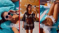 Anastasija u belom čipkanom bikiniju: Neobičan dizajn dodatno ističe njenu figuru