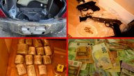 Zaplenjeno 32 kg marihuane, pola kila kokaina, brdo para na stolu i pištolji: Nađeno u duplom dnu