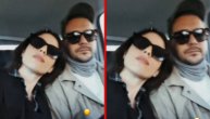 Miloša Bikovića lepotica uhvatila pod ruku: Selfi zaljubljenog para na zadnjem sedištu
