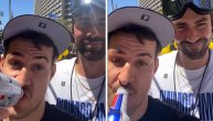 Nemanja Bjelica se opustio na pobedničkoj paradi: Pivce niz grlo na vrhu autobusa