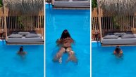 Žena Darka Filipovića se rashlađuje u bazenu, dok muškarci gore od želje