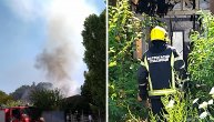 Novi snimci požara u fabrici IMT: Kadrovi reakcije vatrogasaca i dima koji kulja