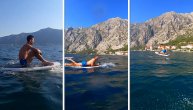 Đoković "leti" iznad vode, bukvalno: Pogledajte Novakove vratolomije na specijalnoj dasci za surf