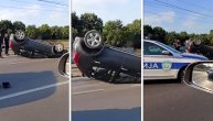 Automobil završio na krovu, unutra bio samo vozač: Nezgoda na Novom Beogradu