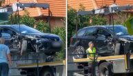 Pauk odnosi smrskani automobil u Boljevcima