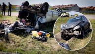 Teška nesreća kod Niša: Sudarila se dva vozila puna stranaca, jedan auto je prevrnut i prepolovljen