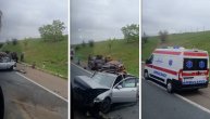 Stravičan sudar na auto-putu za Novi Sad: Smrskani auto i Hitna pomoć na licu mesta