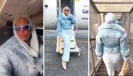 Iz minijaturnog bikinija u bundu i vunene čarape: Karleuša se privatnim avionom vratila u Evropu
