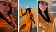 Ruža u pustinji: Anastasija u peščanoj avanturi dok čeka novu utakmicu svog dečka na Mundijalu