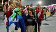 Srpski navijači sreli Slovence u Kataru: Zapevali im pesmu o Luki Dončiću