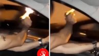 Stravični prizor sa ulica Beograda: Bahati mladić vozi auto i puca kroz prozor, a drugi ga snima
