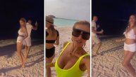 Ljuljaj, ljuljaj: Snežana Borjan u šortsiću i bikiniju meša na maldivskim plažama sa zgodnom snajkom