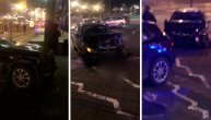 Snimak sudara u Nemanjinoj: BMW udario u "mercedes" i zakucao ga u drvo, žena prebačena u bolnicu