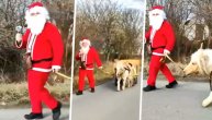 Sreli smo Deda Mraza koji umesto irvasa ima magare: Pošli su da podele poklone