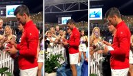 Nole nakon maestralne pobede podelio autograme obožavaocima iz publike