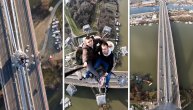 Snimak momaka koji su se popeli na Most na Adi: Od prizora sa pilona podilazi jeza