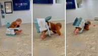 Ko hoće, taj nađe način: Beba rešila da dohvati igračku i ništa nije moglo da je zaustavi