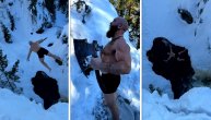 Ragnar Lotbrok u stvarnom životu: Moderni Viking sa sekirama u rukama skače sa stene u ledeno jezero