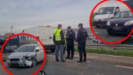Kombi i dva automobila slupana na Pančevačkom putu: Prvi snimci lančanog sudara sa lica mesta