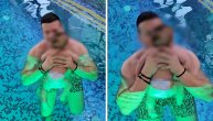 Sloba Radanović uživa sa naslednikom u bazenu