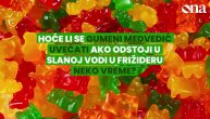 Hoće li se gumeni medvedić uvećati ako odstoji neko vreme u slanoj vodi u frižideru?