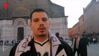 Jedan od najpoznatijih navijača reprezentacije Srbije u Bolonji bodri Partizan