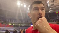 Luka Mitrović srećan posle osvojenog trofeja Kupa Radivoja Koraća